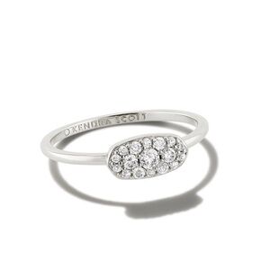 Kendra Scott Grayson Crystal Band Ring Silver White Crystal. Size 8